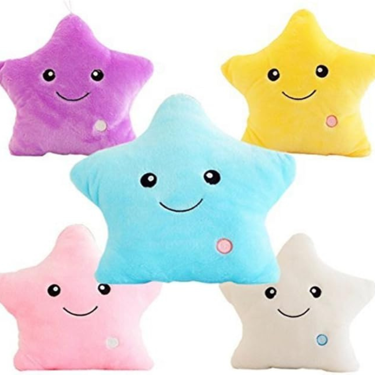 LED Night Light Star Shape Plush Pillow Stuffed Toy