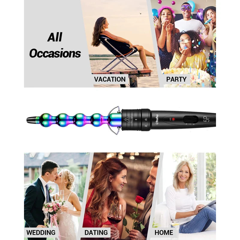 Ohuhu 5 in 1 Curling Iron Wand Set