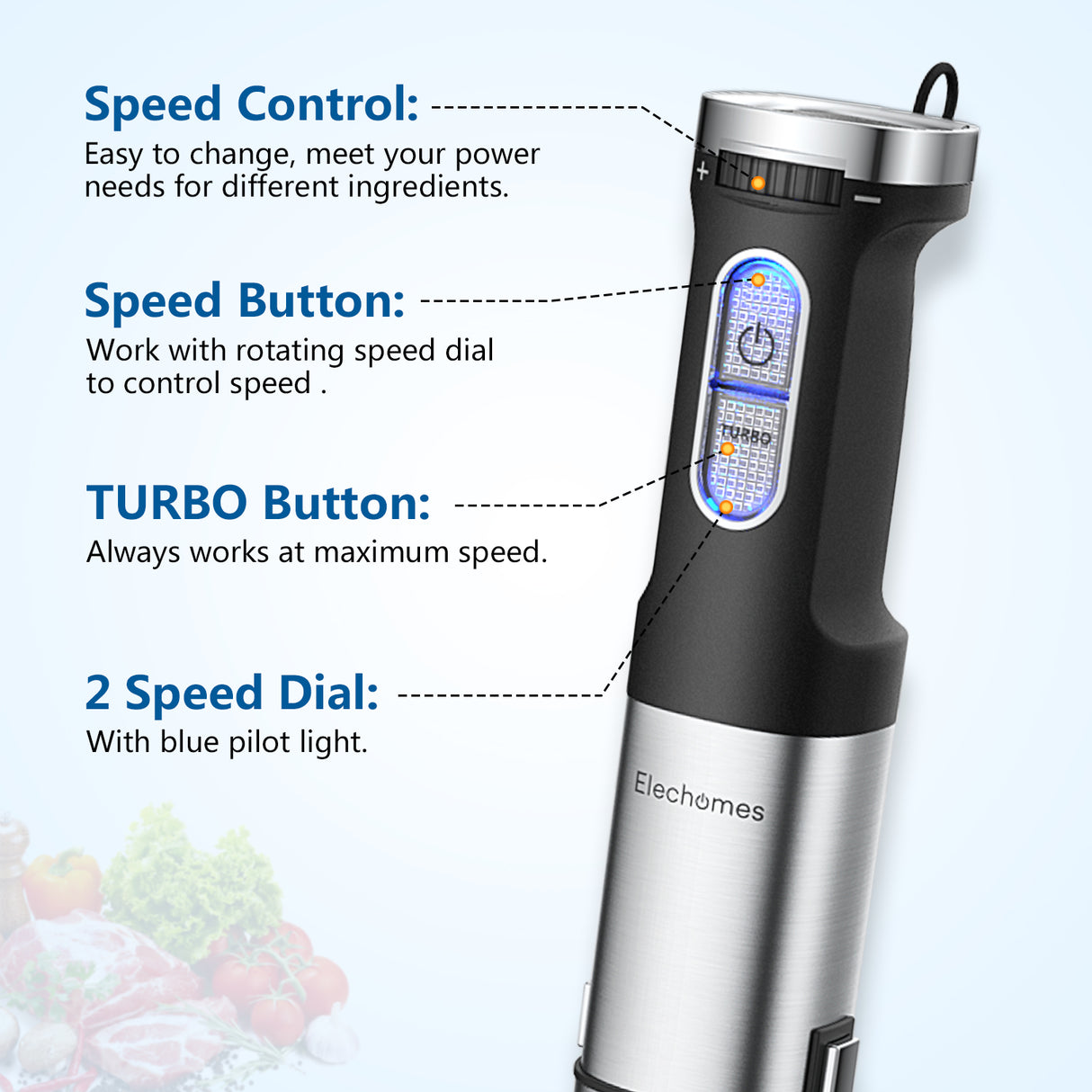 Elechomes 4 in 1 Multi Use Hand Blender Model HB106 (OPEN Box Condition)