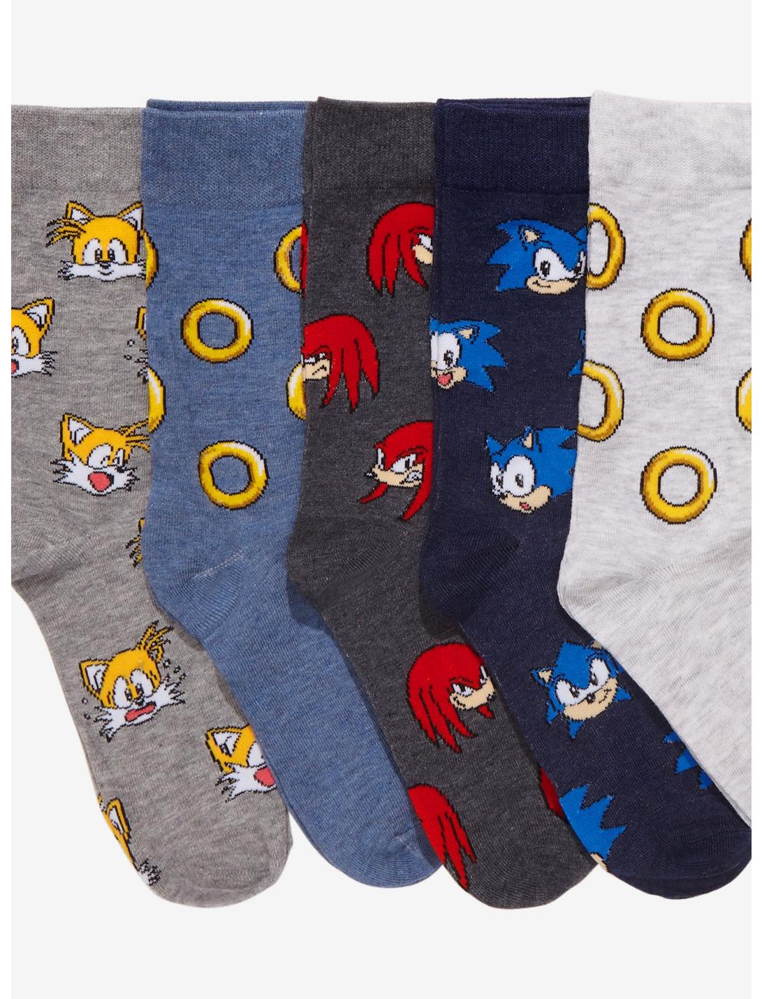Sonic The Hedgehog Characters & Rings Crew Socks For Men