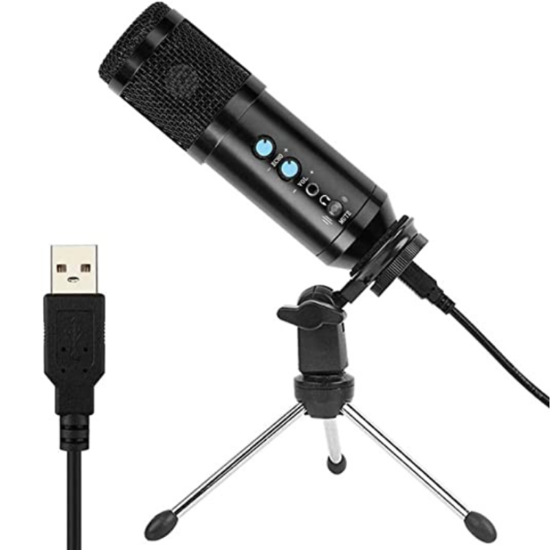 Castries Professional Plug & Play Studio Microphone, USB - Condenser Mic Kit with Tripod Stand