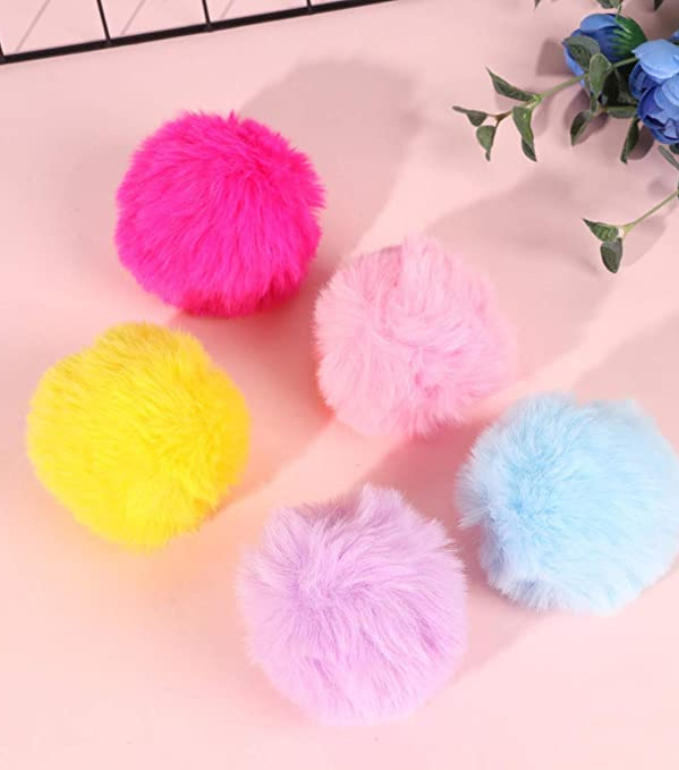 Fluffy Pom Pom Balls- Soft Pom Pom Faux Fur - Christmas Theme - 20pcs