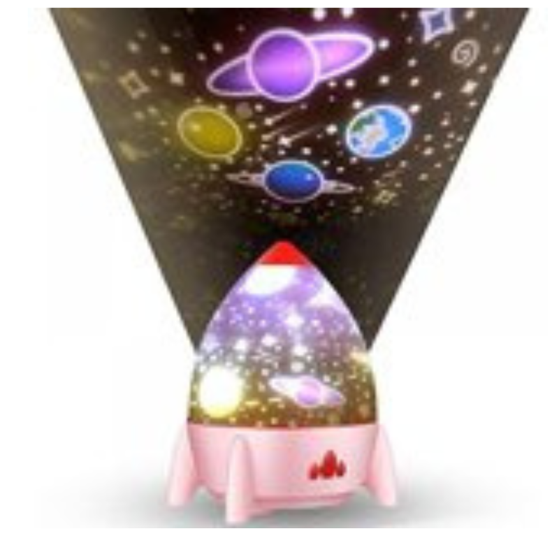 Small Pink Rocket Projection Lamp Dream Starry Sky USB Charging Night Light