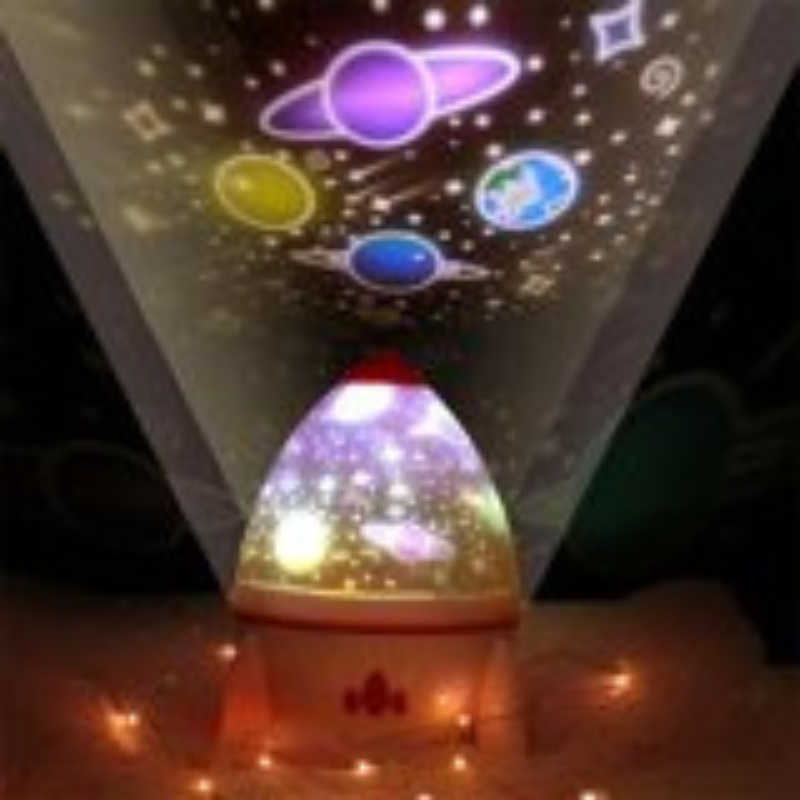 Small Pink Rocket Projection Lamp Dream Starry Sky USB Charging Night Light