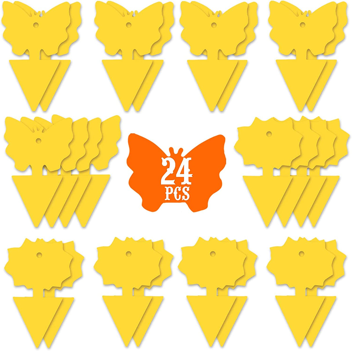 48PCS Fruit Fly Sticky Traps, Fungus Gnat Traps Insect Trap for Plants Kitchen Indoor and Outdoor(48 Light Yellow)