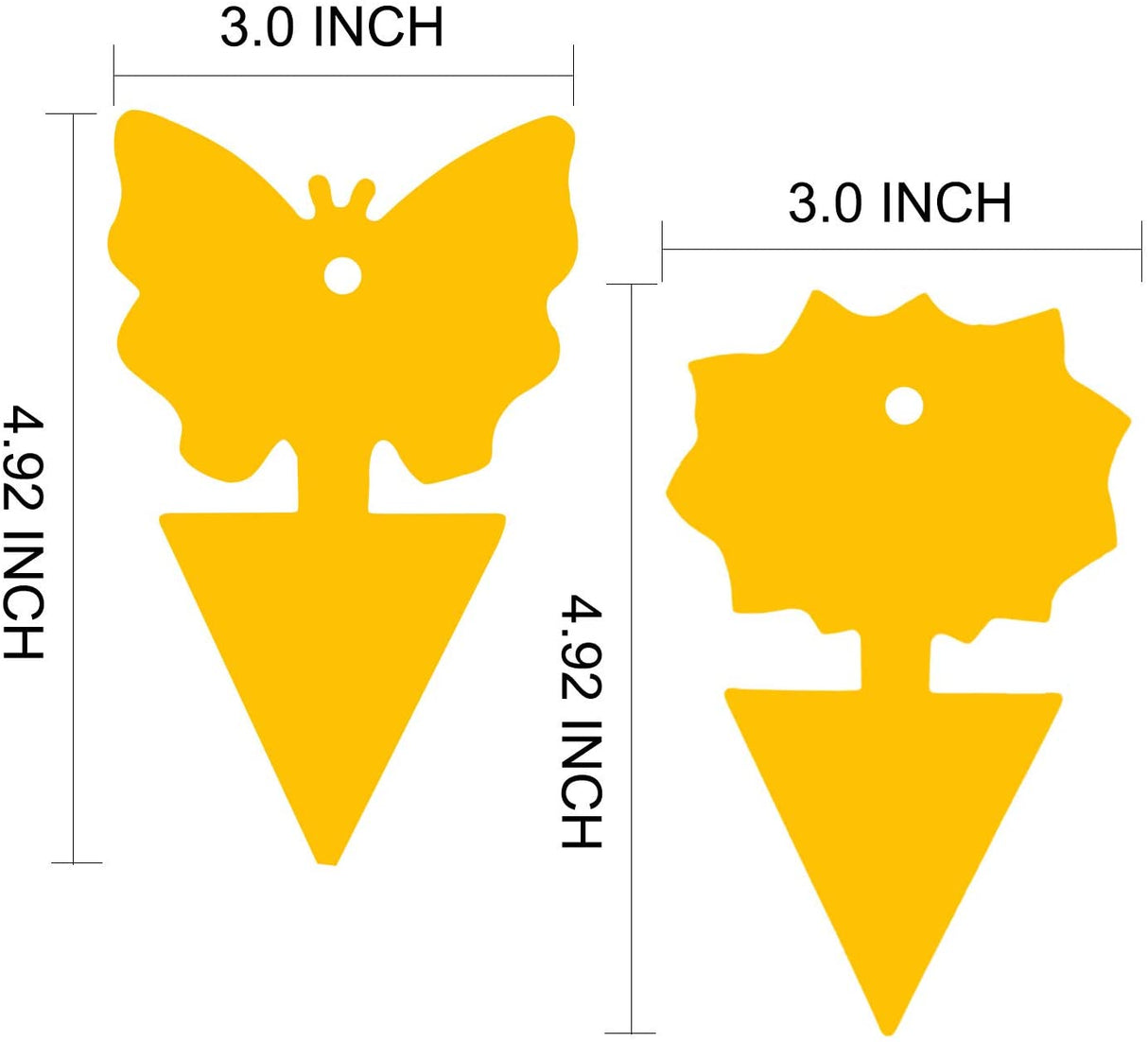 48PCS Fruit Fly Sticky Traps, Fungus Gnat Traps Insect Trap for Plants Kitchen Indoor and Outdoor(48 Light Yellow)