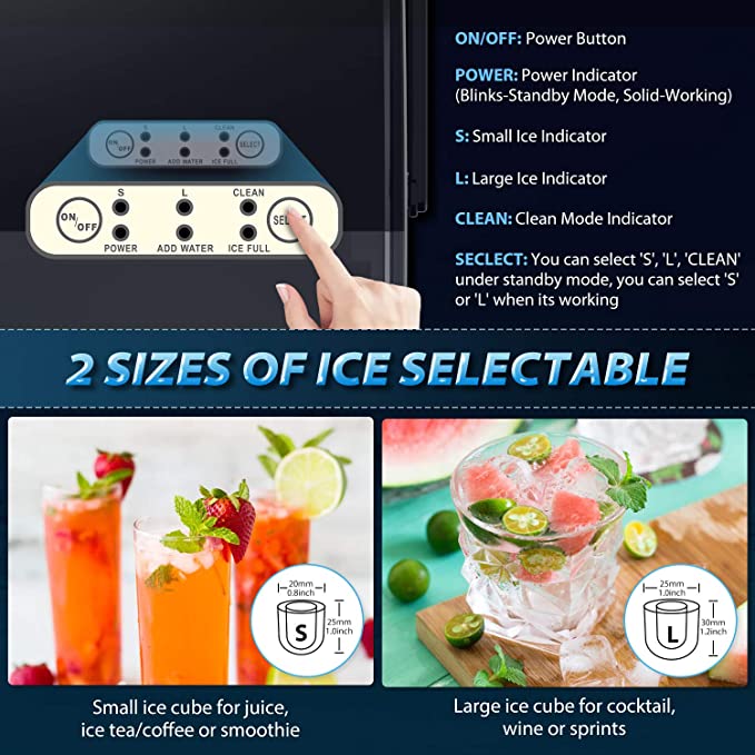 Elechomes Countertop Portable Ice Maker Machine (OPEN Box Condition)