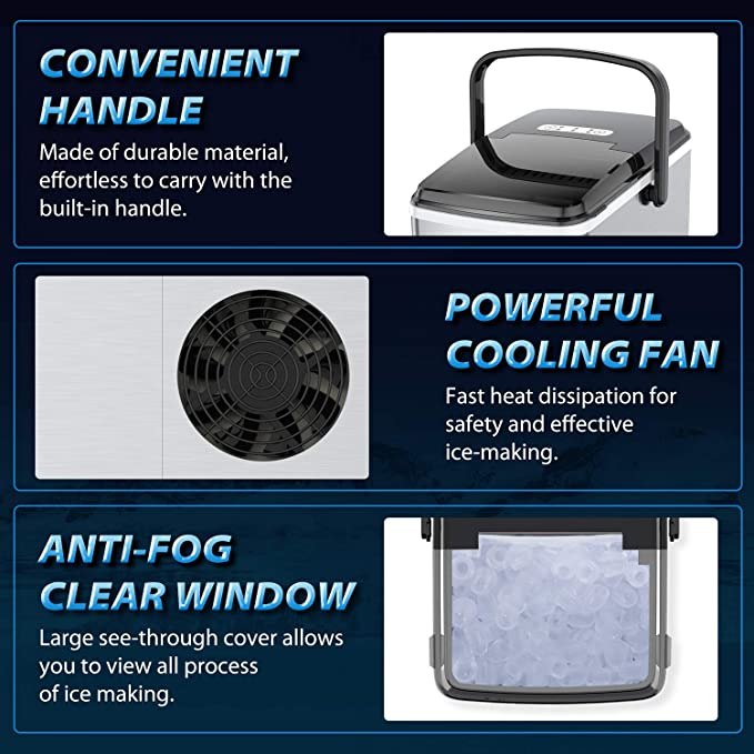 Elechomes Countertop Portable Ice Maker Machine (OPEN Box Condition)