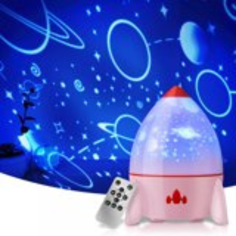 Small Pink Rocket Projection Lamp Dream Starry Sky USB Charging Night Light