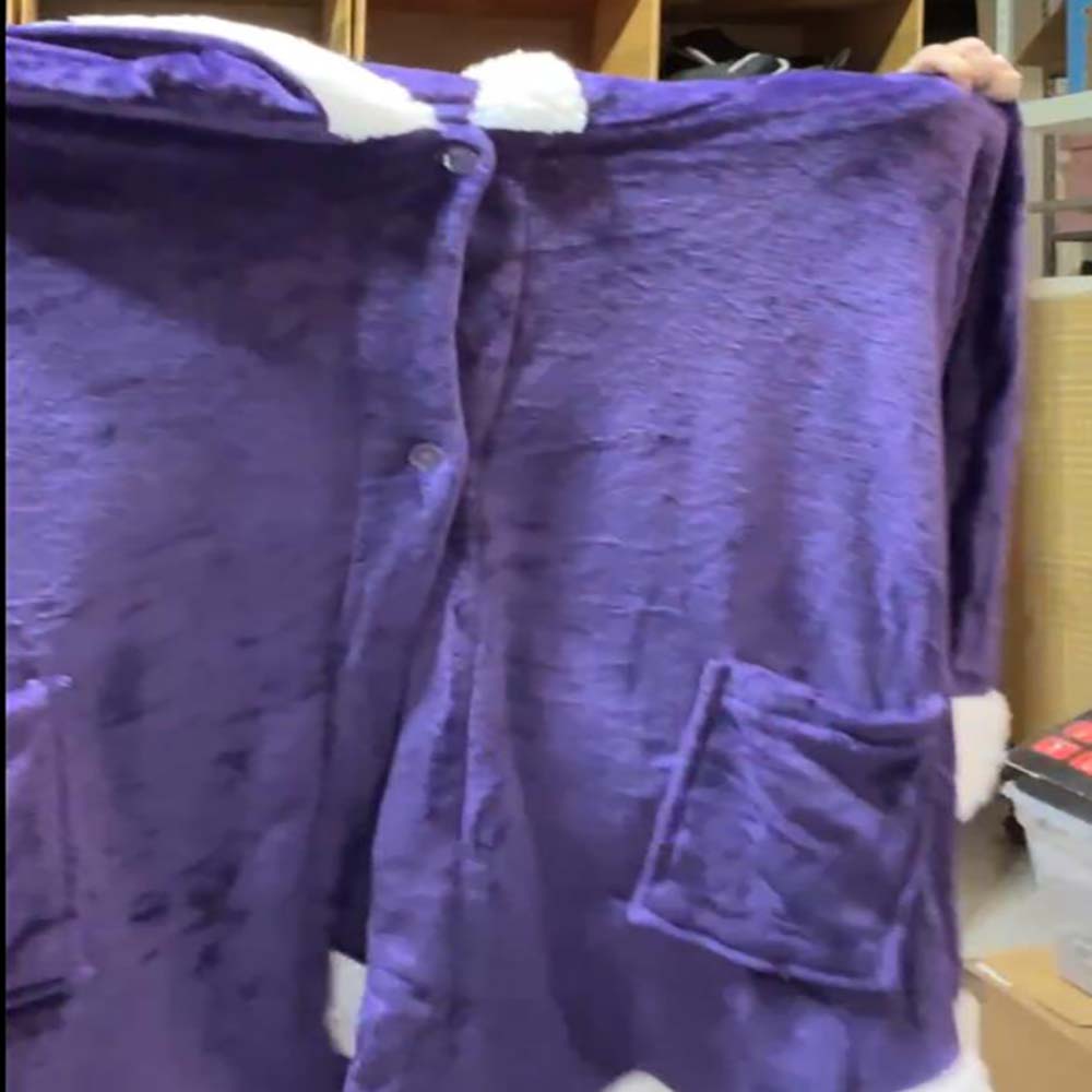 Fleece Blanket Hoodie Purple
