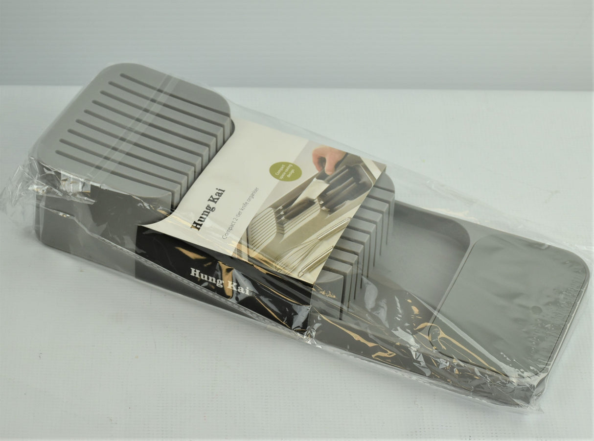Compact 2-tier Knife Organize Gray (2 Pack)