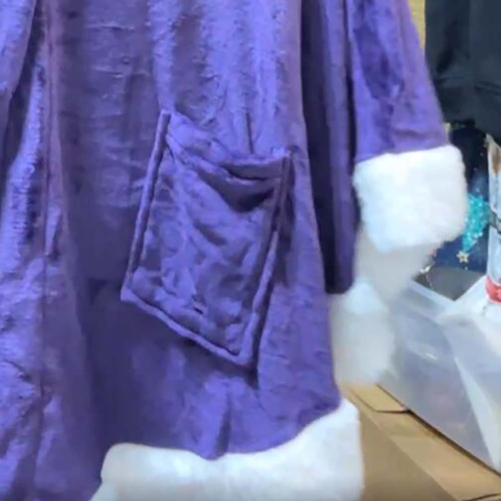 Fleece Blanket Hoodie Purple