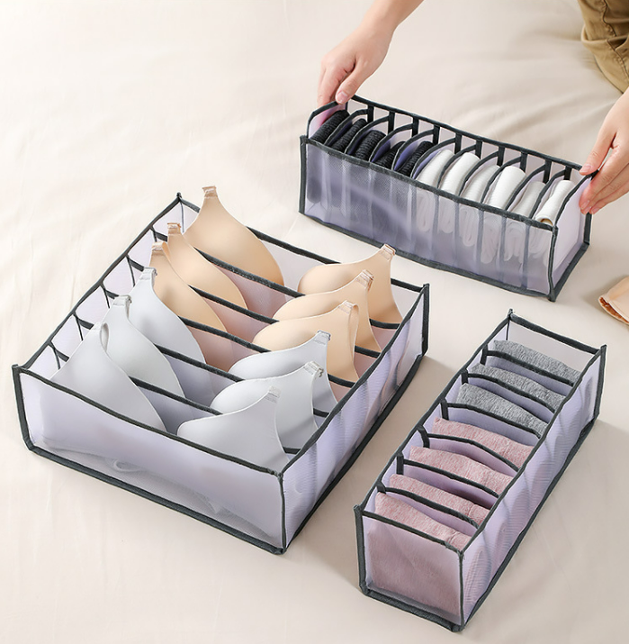 Underwear Storage Box, Household Grid, Wardrobe Tidying Box, Underwear Underwear Grid Storage Bag