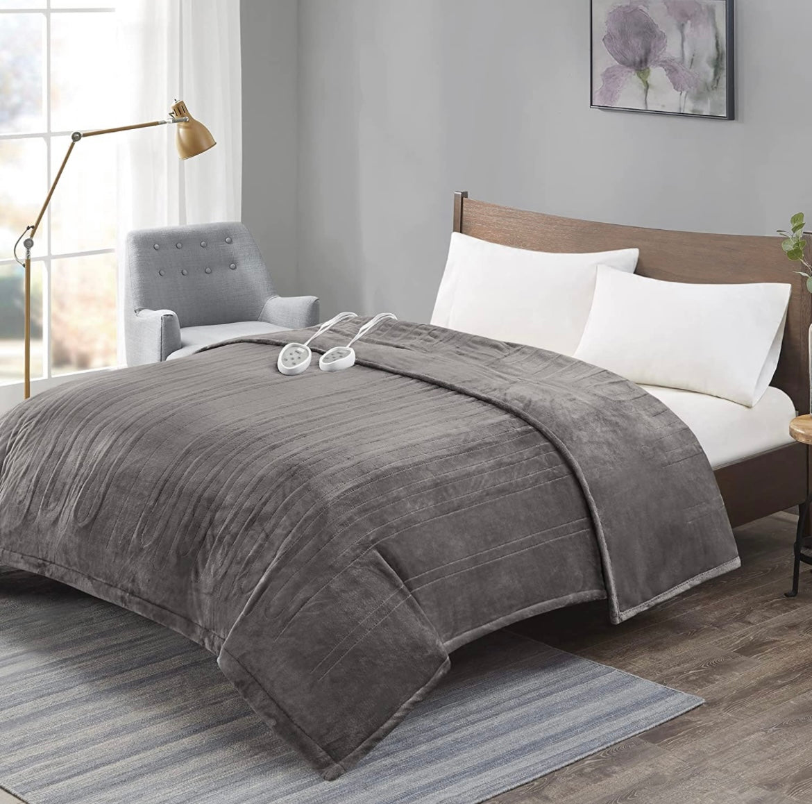 Degrees of Comfort Electric Blanket Single Control with Auto Shut Off Micro Plush Machine Washable