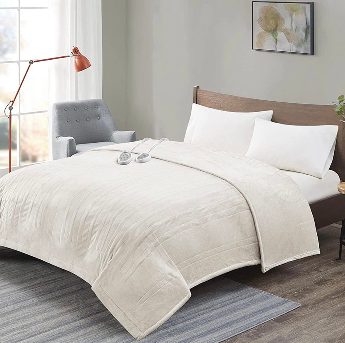 Degrees of Comfort Electric Blanket Single Control with Auto Shut Off Micro Plush Machine Washable