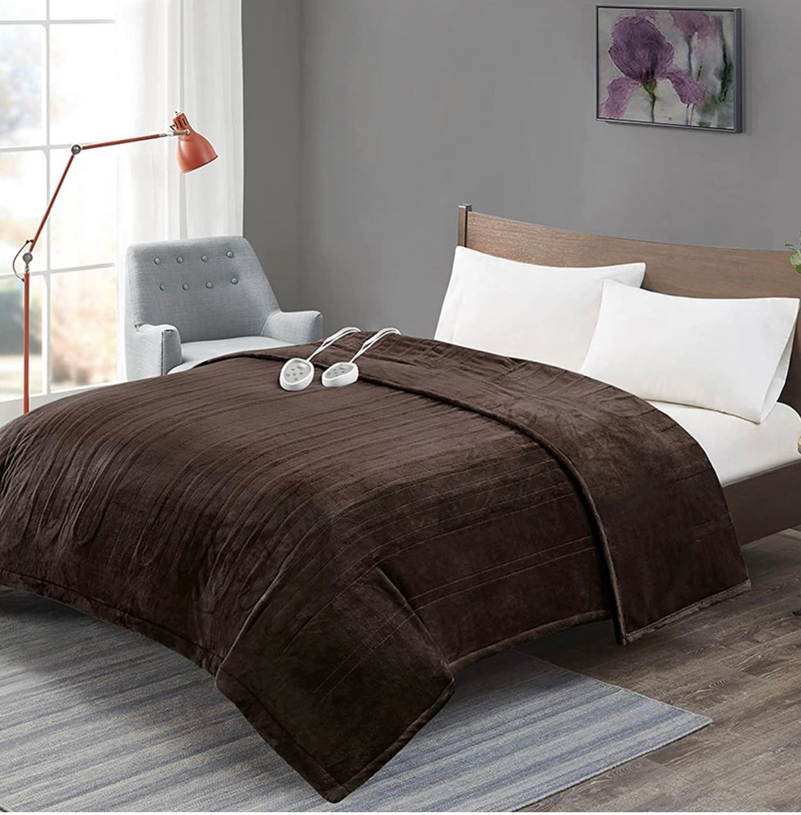 Degrees of Comfort Electric Blanket Single Control with Auto Shut Off Micro Plush Machine Washable