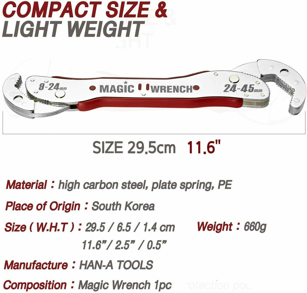 Magic Wrench Self-Adjustable Multi Purpose Functional Spanner Universal Wrench