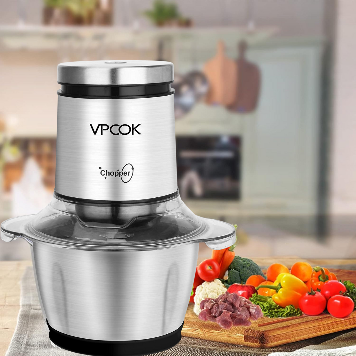 1.2L Stainless Steel Electric Meat Grinder 400W Food Chopper