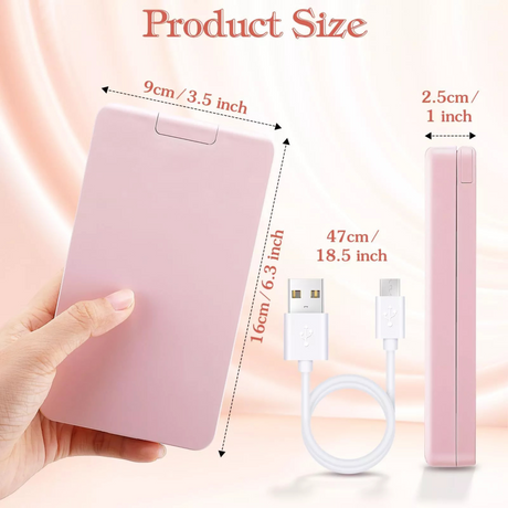 12 pieces Travel Makeup Brush Set with LED Light Mirror