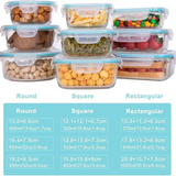 18 pc Set Glass Food Storage Containers with Lids BPA Free & Leak Proof