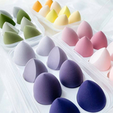 8 pc Teardrop Egg Shape Beauty Blender Puff Makeup Sponge Set With Storage Box