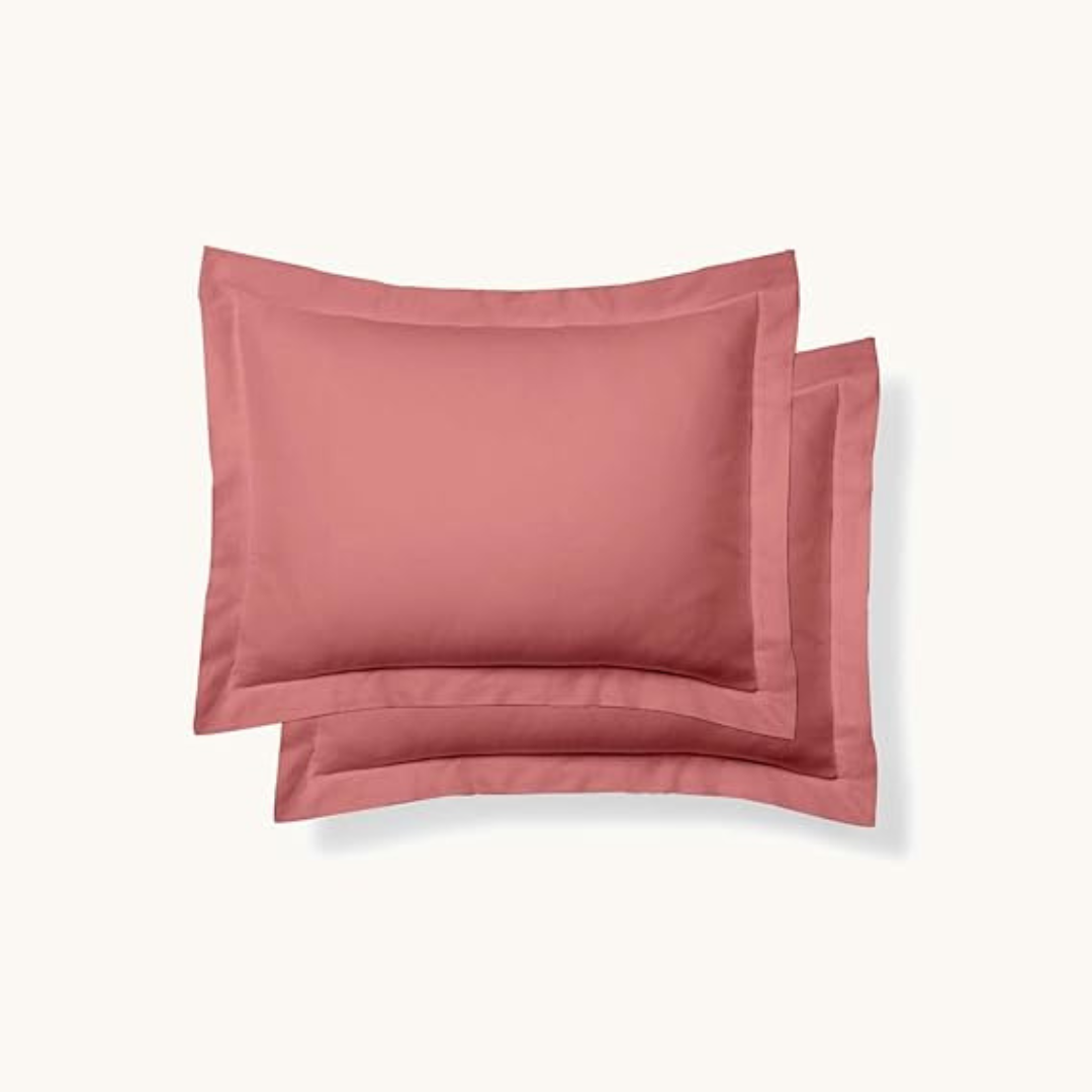 Cozcot Red Pillow Shams Twill Weave Standard Size Set of 2