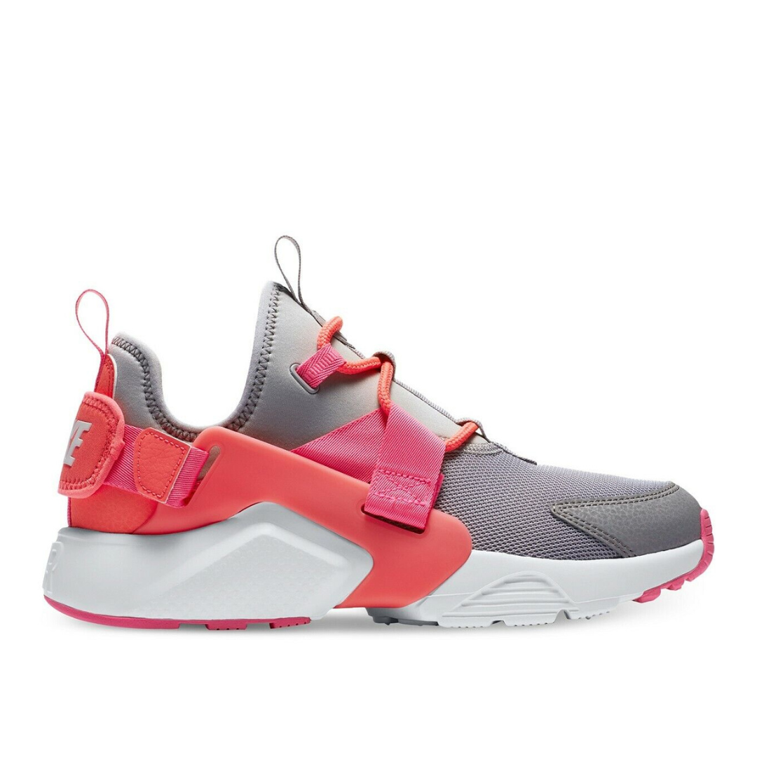 Womens Nike Air Huarache City Low (Size 6.5 - Atmosphere Grey/Hot Punch)
