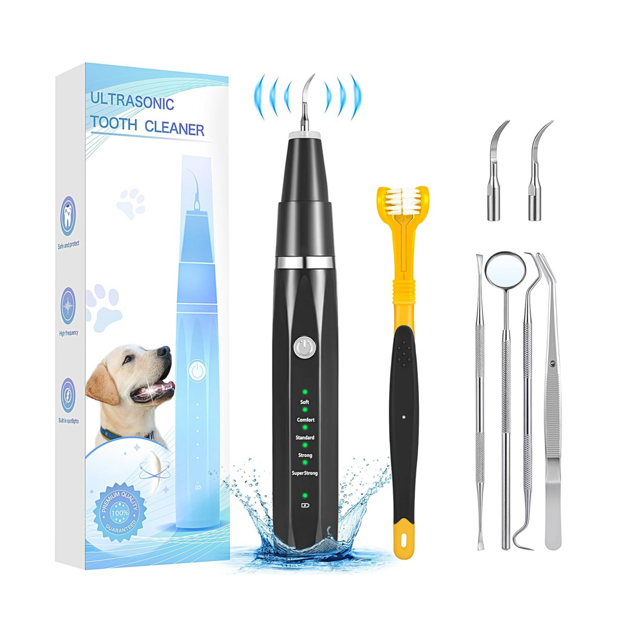 Dog Tooth Plaque Remover with 3-Sided Tooth Brush Kit