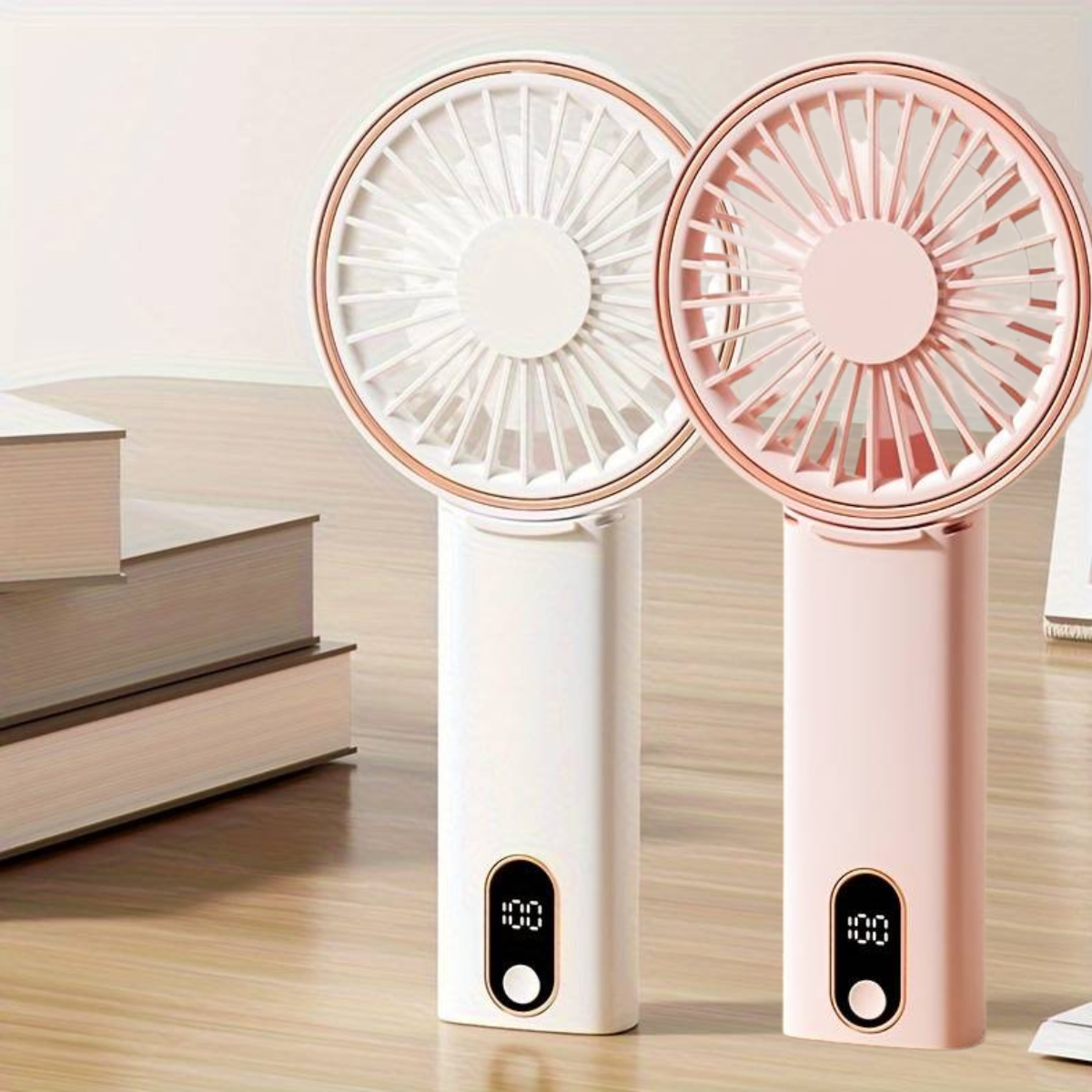 Handheld Ultra Slim Mini Fan with Digital Display