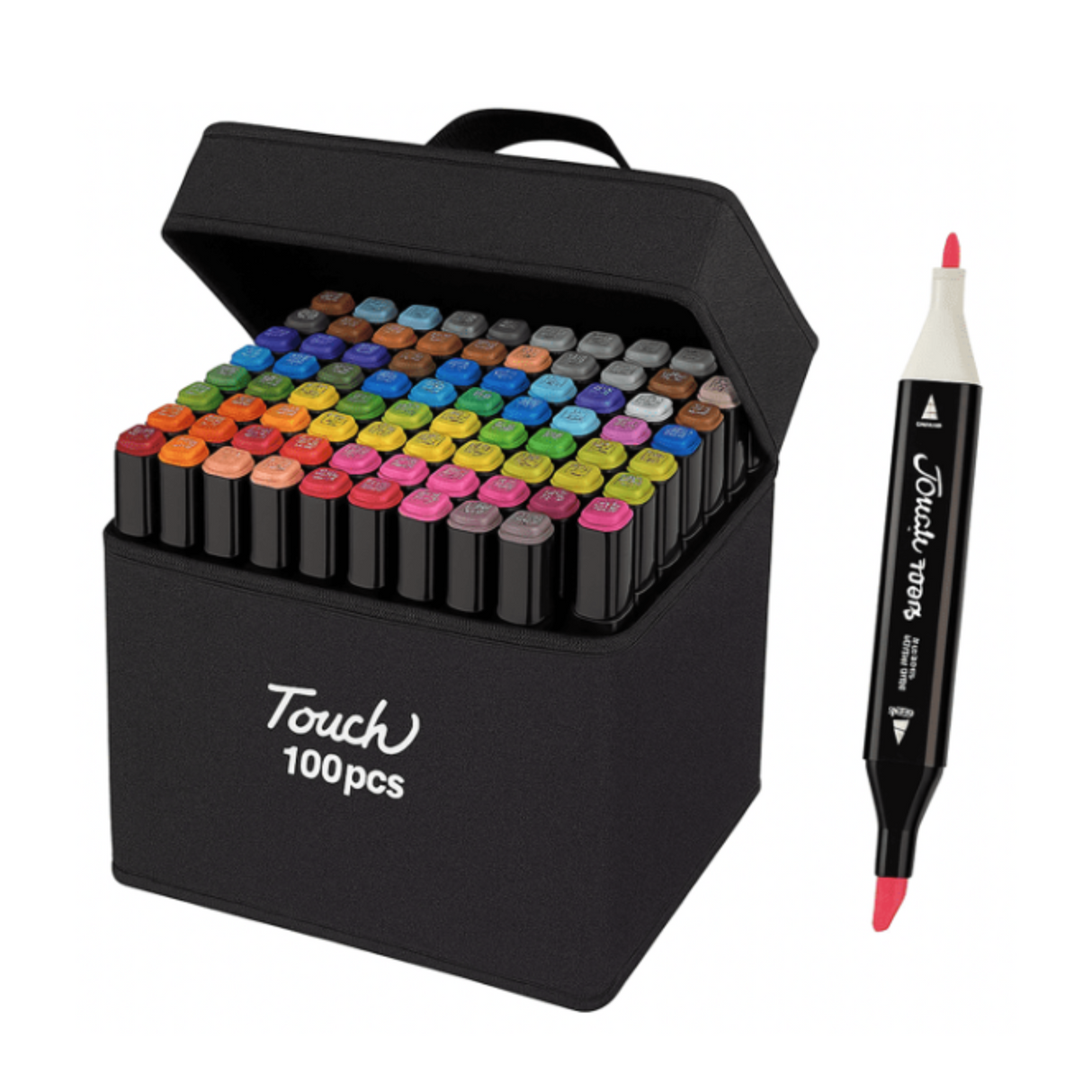 Touch 100 Colors Art Markers Set Double Tip Broad Fine Point Marker Pen with Carrying Bag