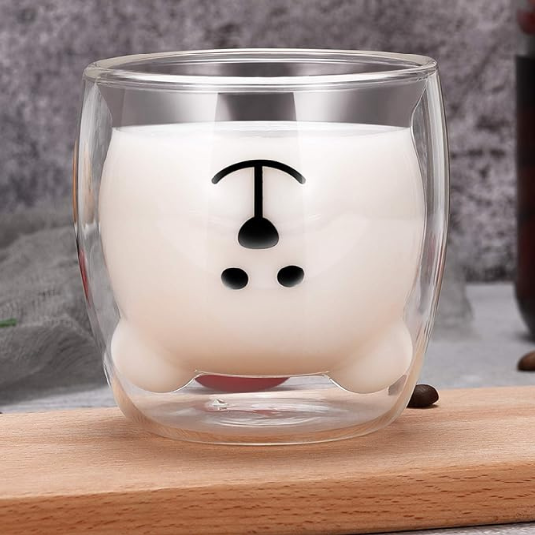 Little Panda Claw Double Wall Glass Cup 250ml