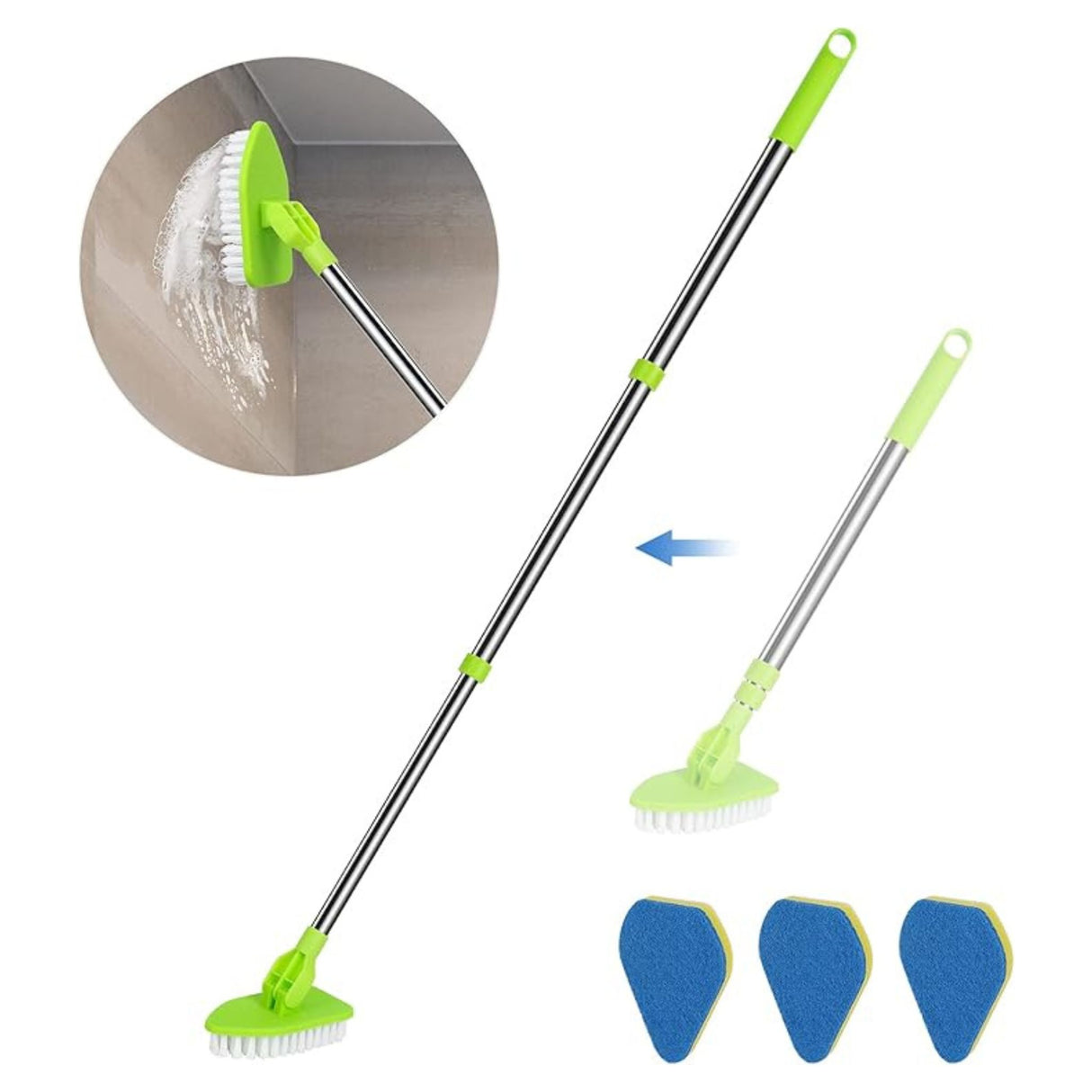 3 in 1 Scrub Cleaning Brush with 35 Inch Long Extendable Handle