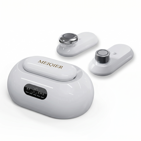 2-in-1 facial skin care device with dual treatment heads isolated on white