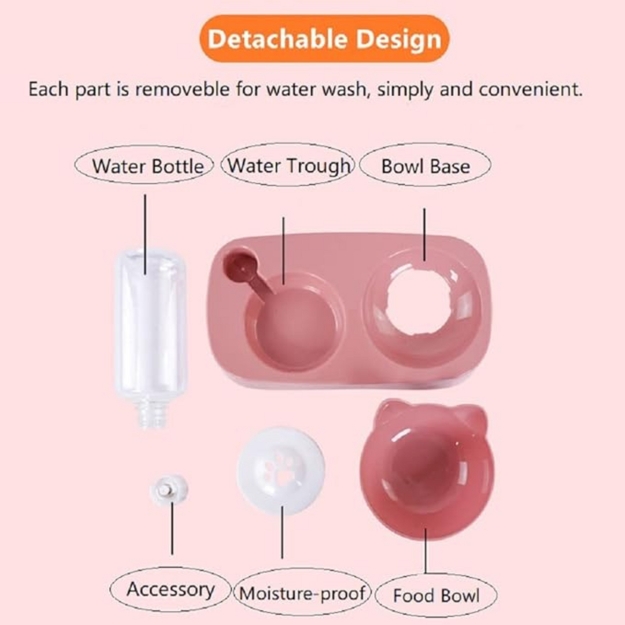 2-in-1 Pet Food Bowl and Water Bottle Set