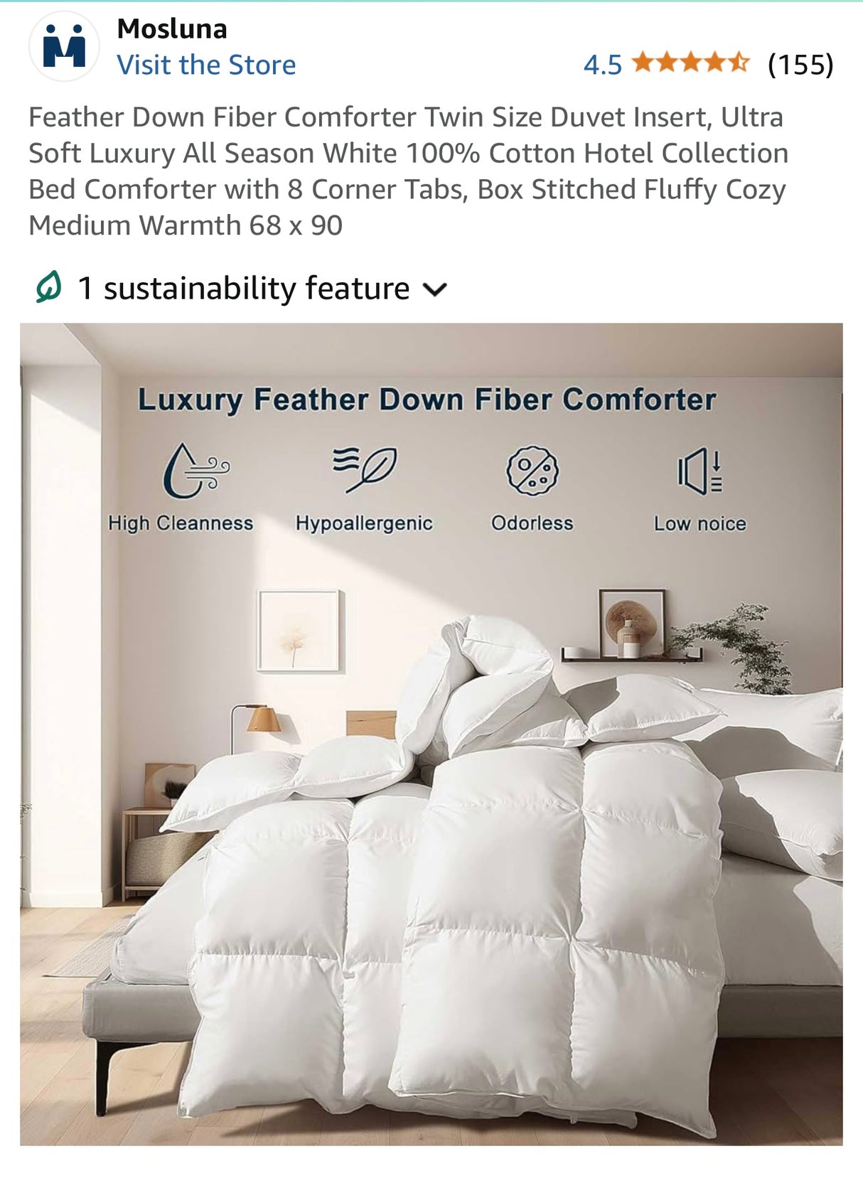 Luxury Feather Down Fiber Comforter