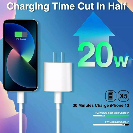 20w Power Adapter USB-C to Lightning Cable