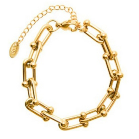 T Horseshoe Buckle Bracelet with Clavicle Chain