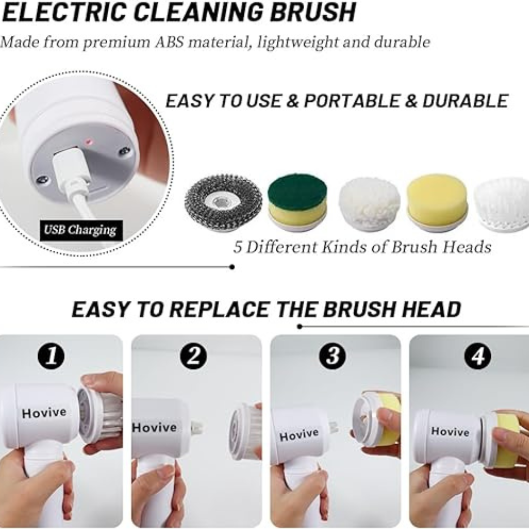 5in1 Electric Spin Scrubber for Cleaning