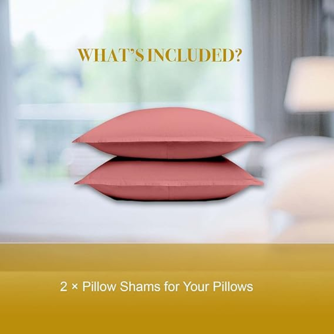 Cozcot Red Pillow Shams Twill Weave Standard Size Set of 2
