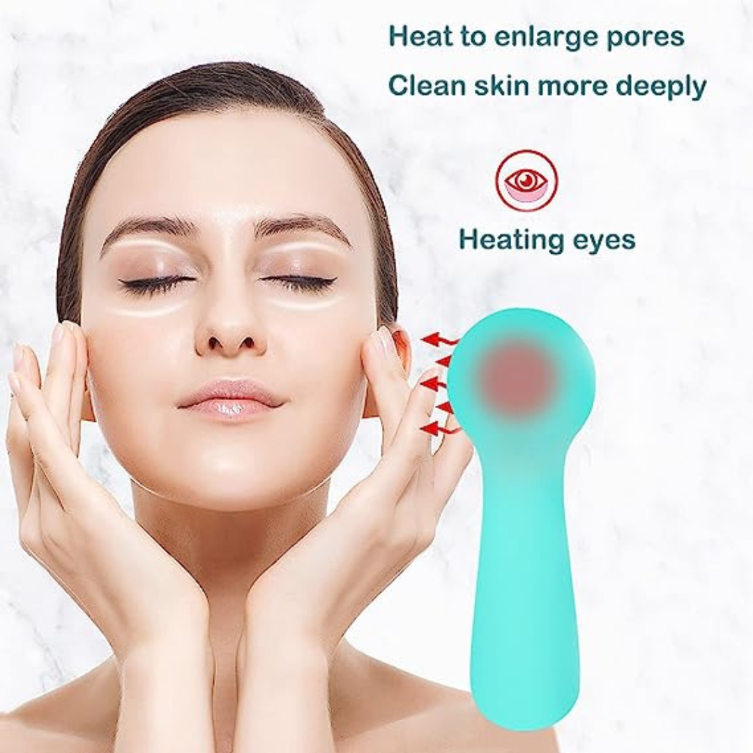 Waterproof Heated Sonic Silicone Facial Cleansing Brush