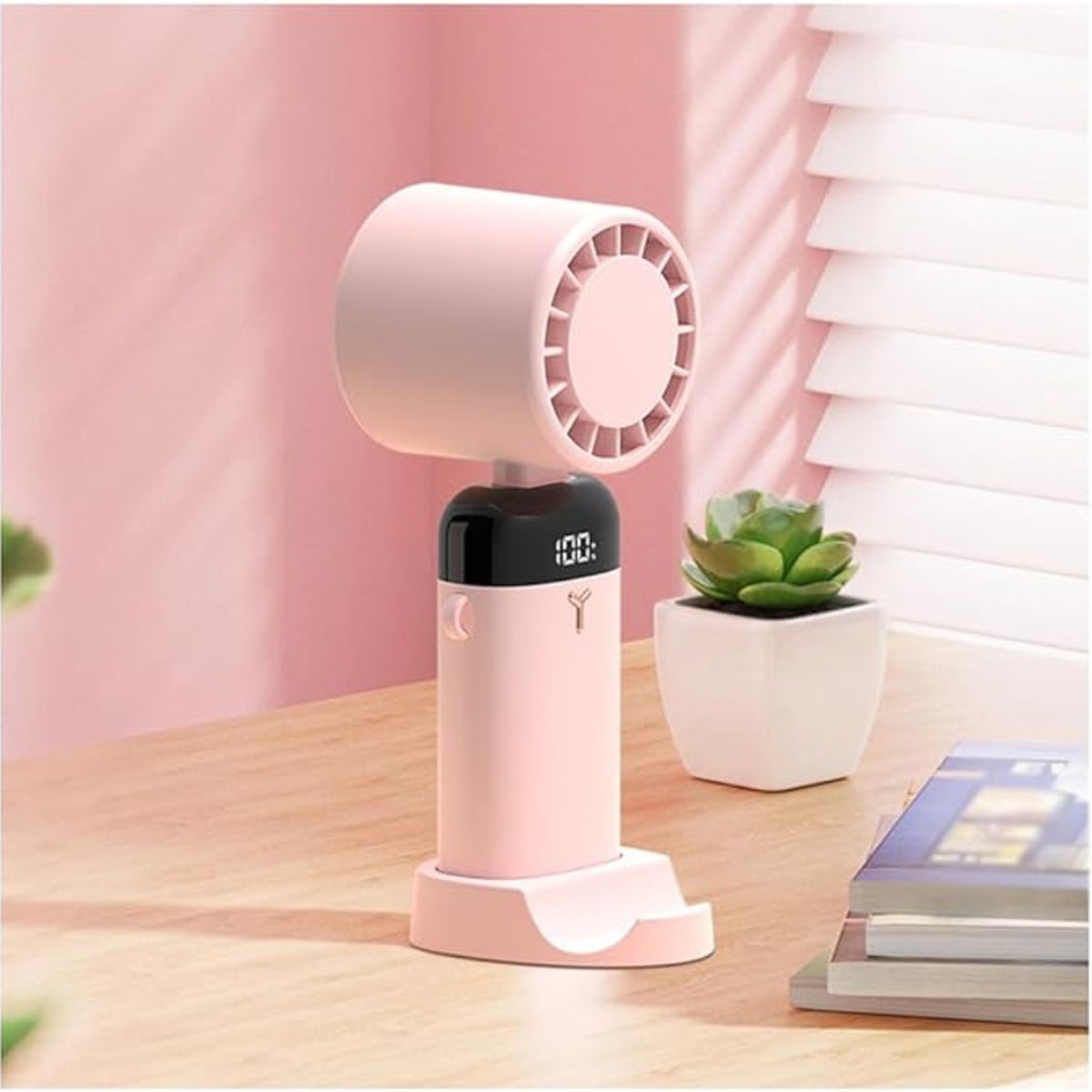 Mini Cooling Handheld Fan with LED Digital Display