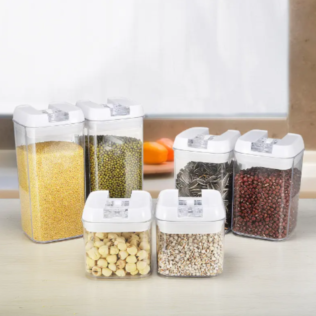 6pc Set BPA-Free Airtight Kitchen Food Storage Containers