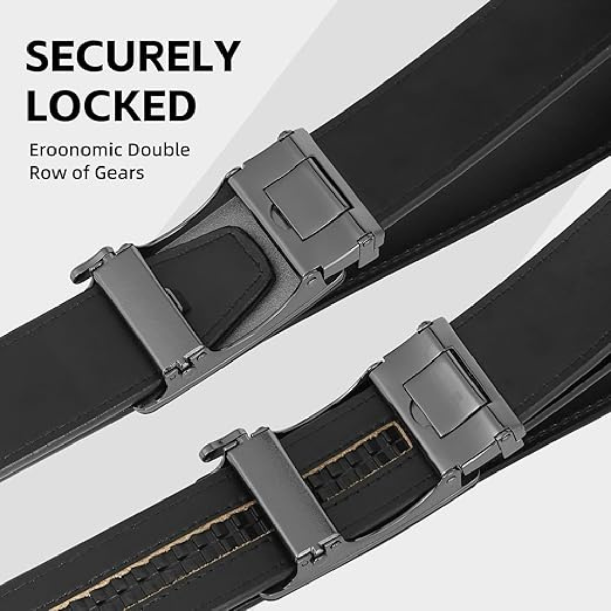 2 pack Men's West Leathers Slide Ratchet Belt Genuine Leather 44 Inches