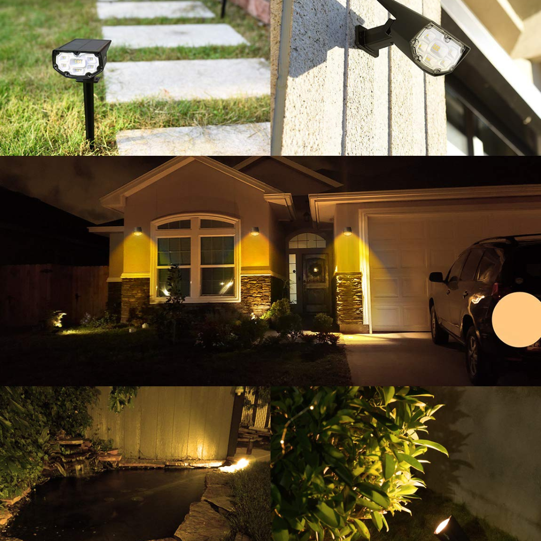 2pc 12 LED Solar Landscape  Lights IP67 Waterproof