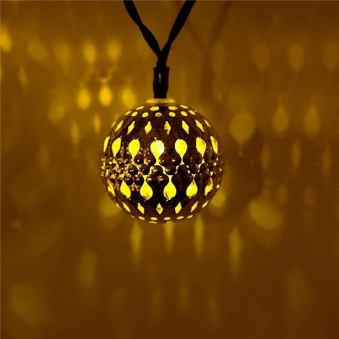 Outdoor String Lights 30 LED 10Ft Waterproof Moroccan Battery Operated