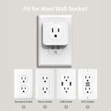 2 Piece 5-Sided Way Outlet Splitter 3 Prong Flat Wall Plug Extender