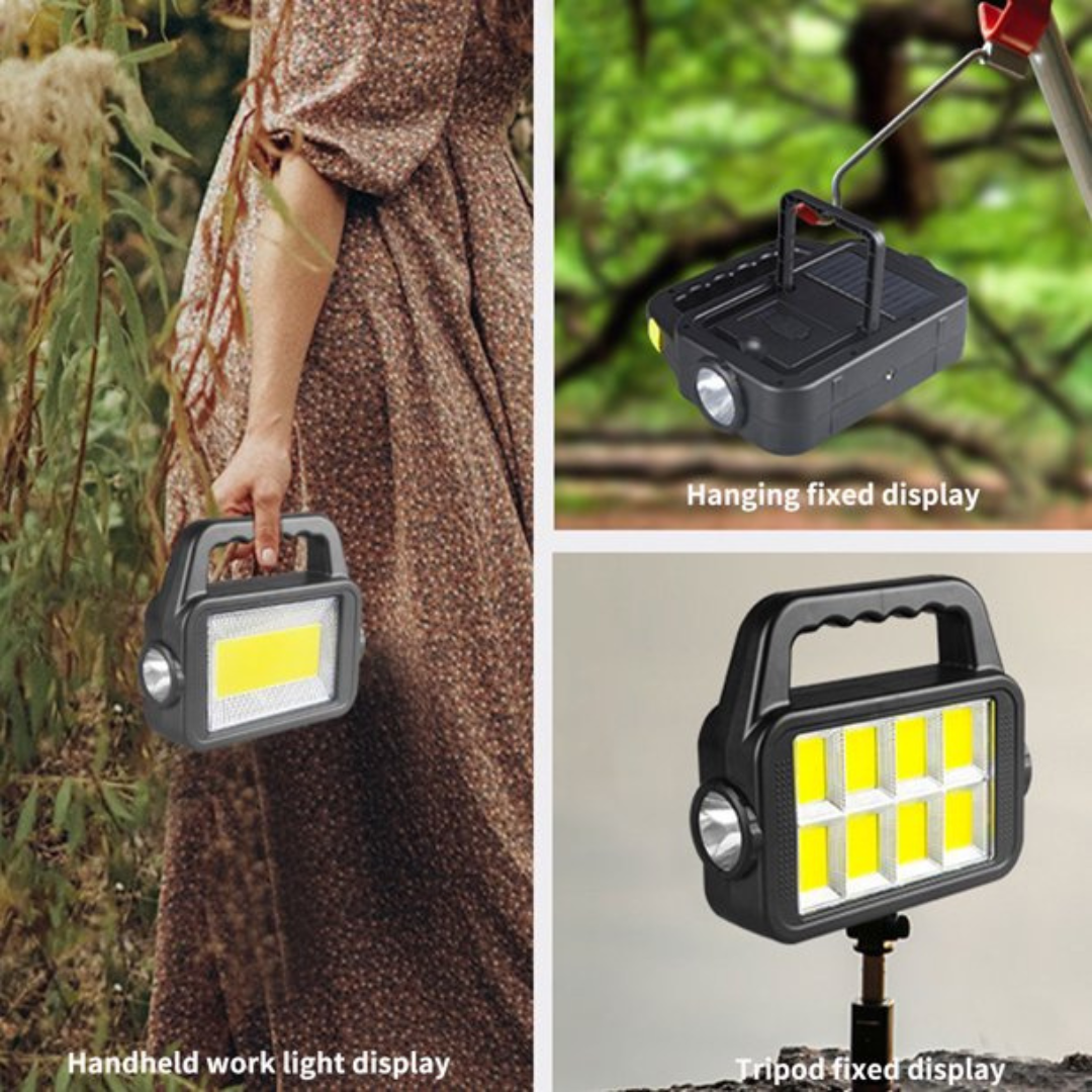 Super Solar Light USB Rechargeable COB LED Work Light Spotlight Waterproof Handheld Flashlight