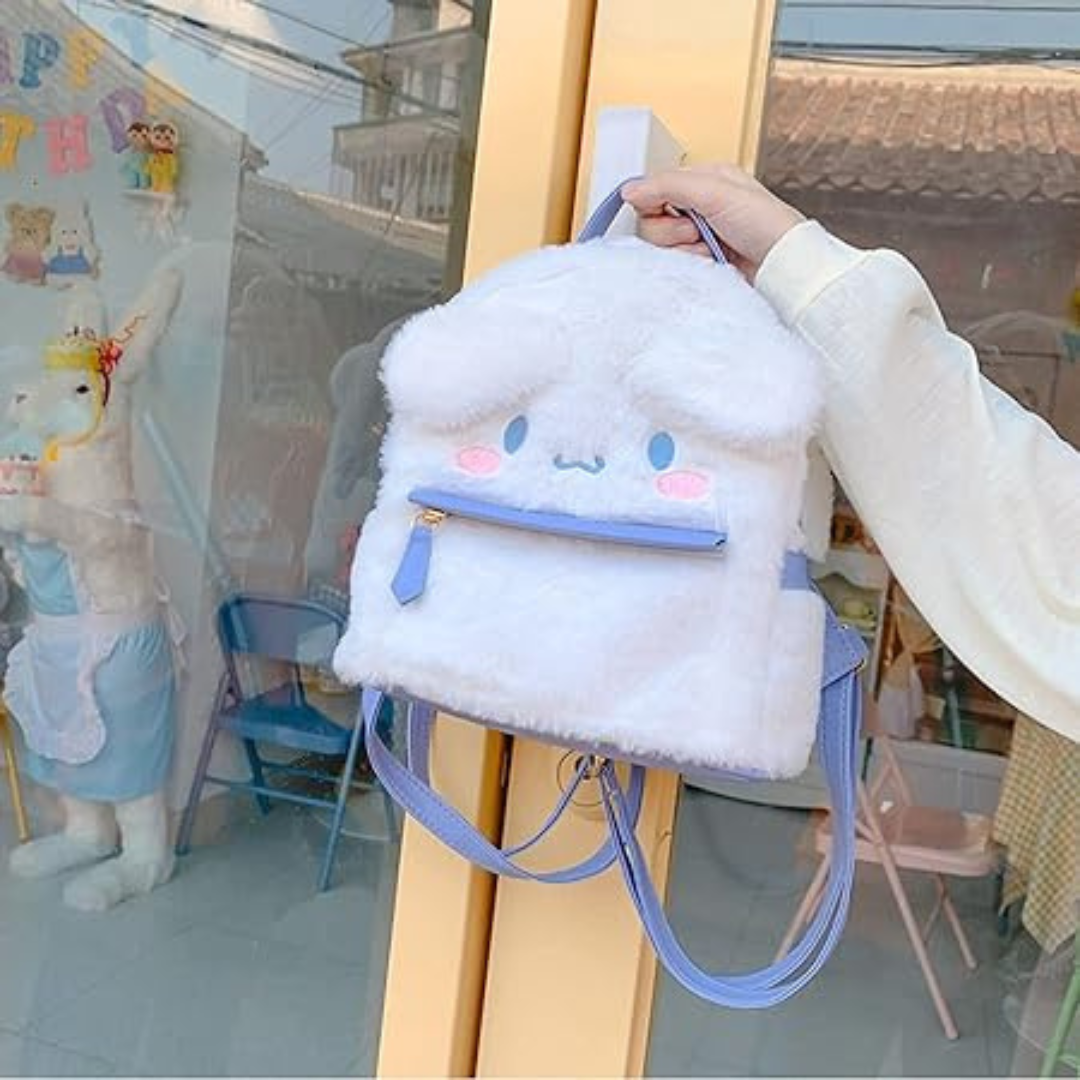 Cute Furry Plush Cinnamoroll-Dog Backpack