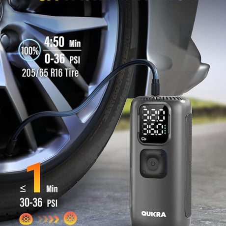 Portable Air Compressor 160PSI Air Pump with LED Light and Digital Display