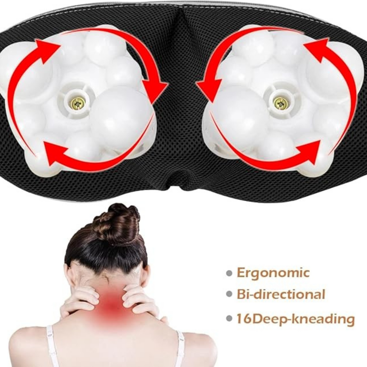 U Shape Electrical Cervical Vertebra Massager Infrared Heated 4D Kneading